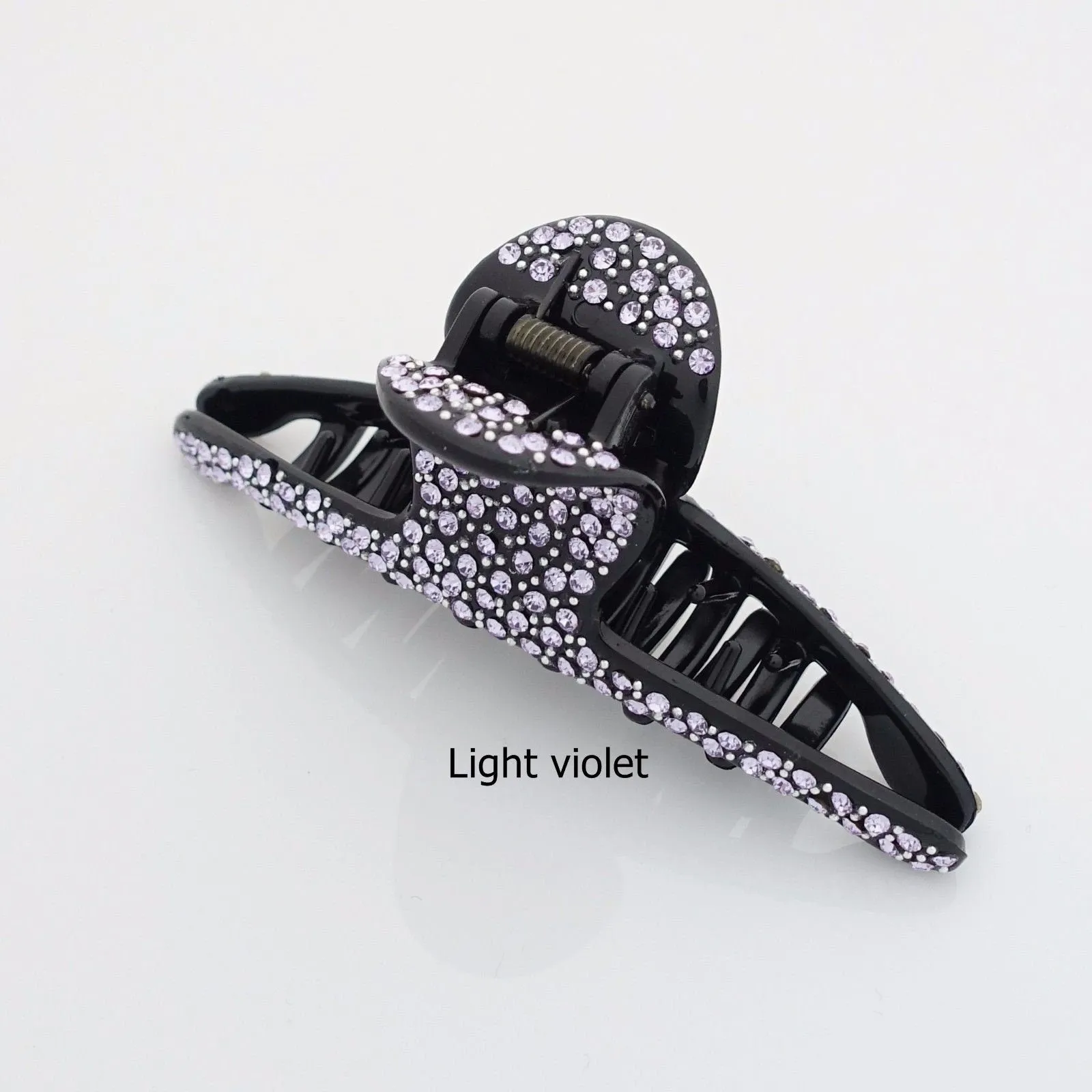 2 row rhinestone narrow clip hair claw czech rhinestone decorated updo hair claw clip