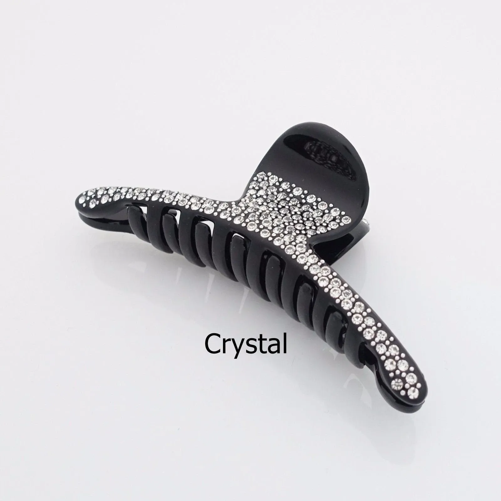 2 row rhinestone narrow clip hair claw czech rhinestone decorated updo hair claw clip