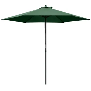 2.8m Patio Parasols Umbrellas Outdoor 6 Ribs Sunshade Canopy Manual Push Garden Backyard Furniture, Green