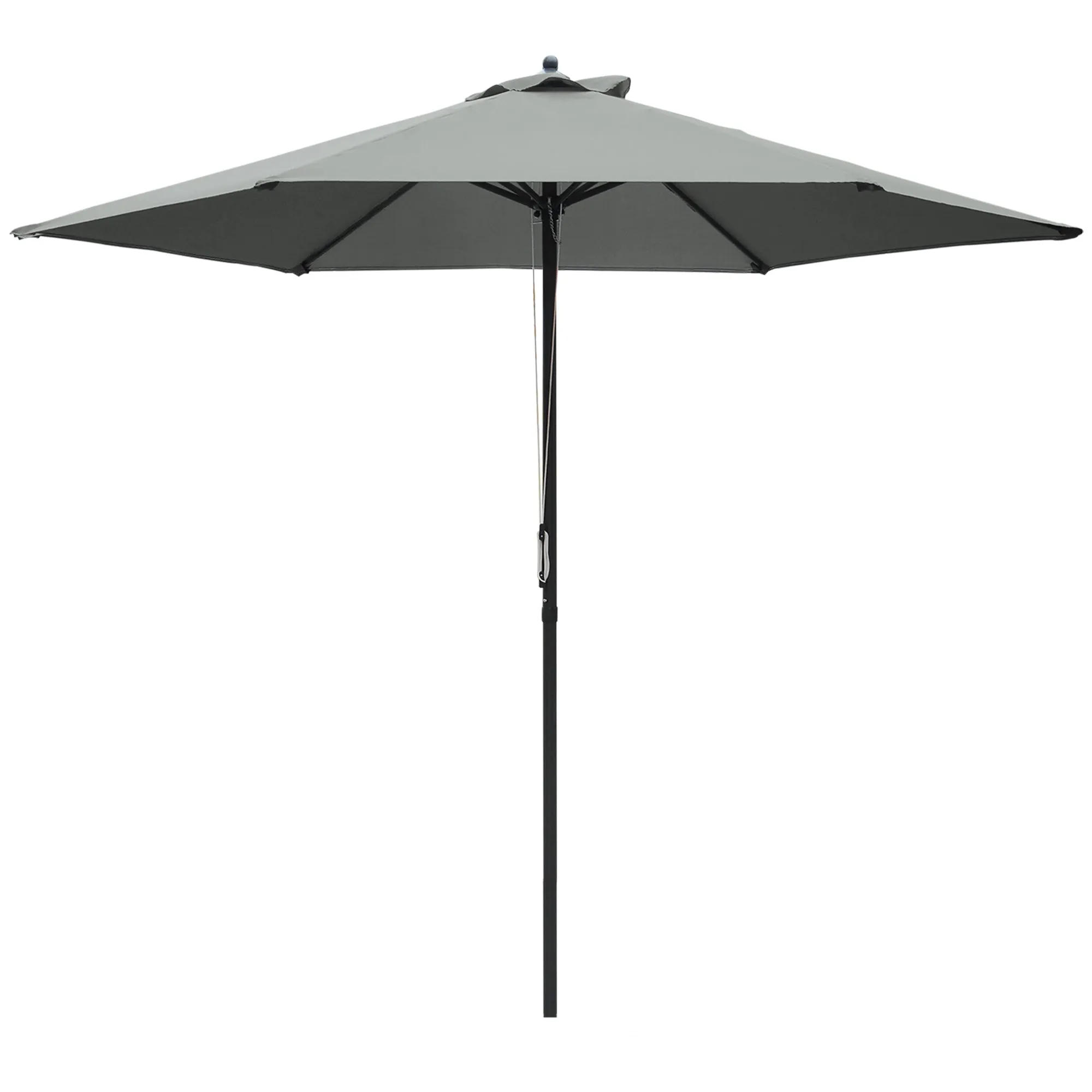 2.8m Patio Parasols Umbrellas Outdoor 6 Ribs Sunshade Canopy Manual Push Garden Backyard Furniture, Grey