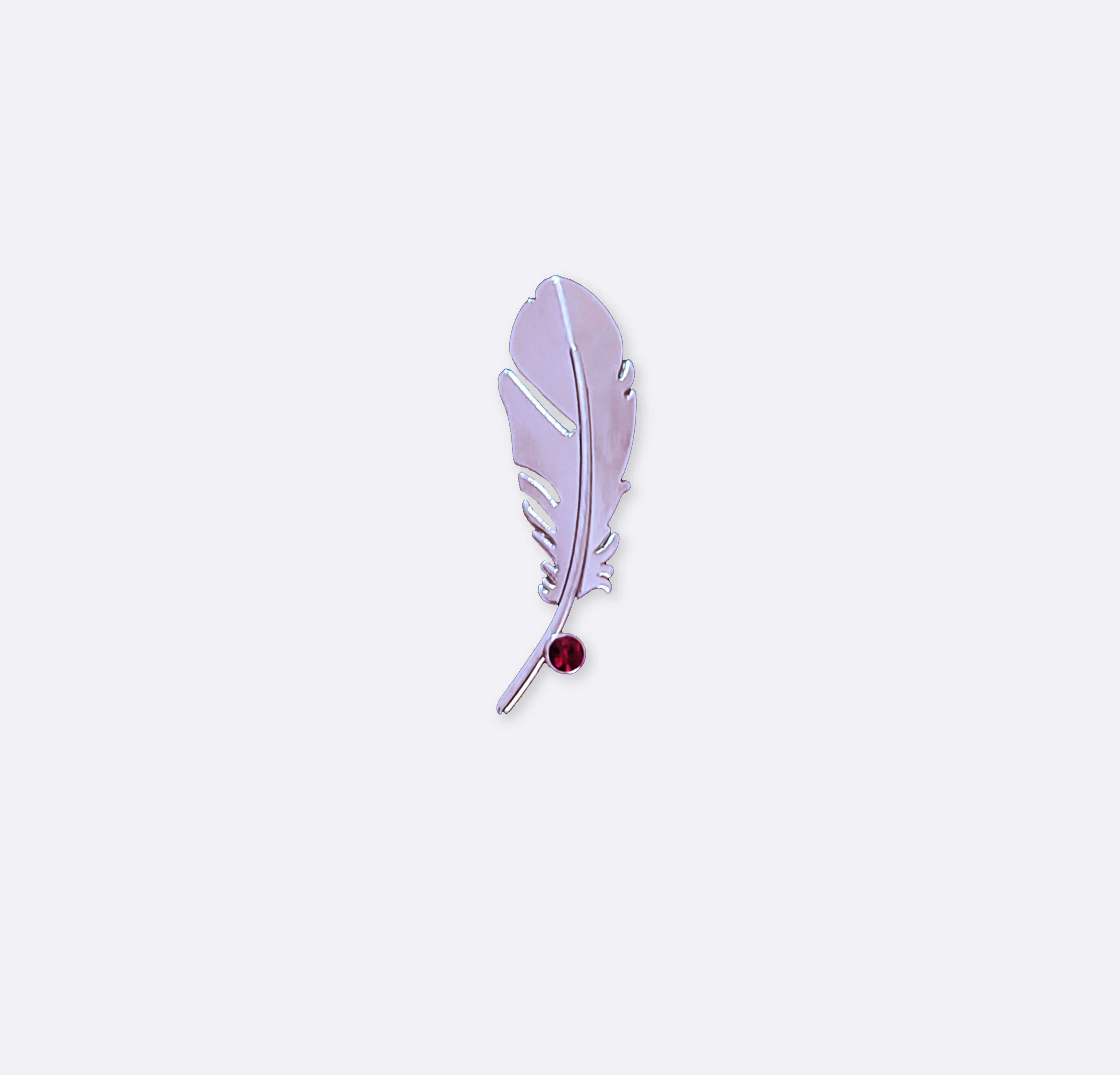 BIRD FEATHER – METTALIC Silver LAPEL PINS