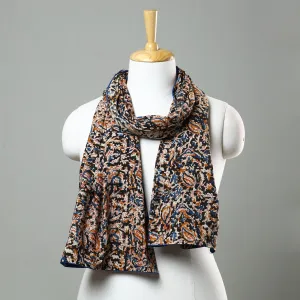 Black - Kalamkari Block Printed Cotton Stole 16