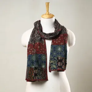 Blue - Ajrakh Block Printed Patchwork Cotton Stole