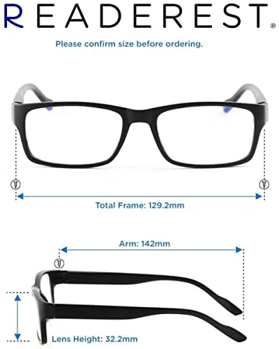 Blue-Light-Blocking-Reading-Glasses-Black-2-25-Magnification Anti Glare