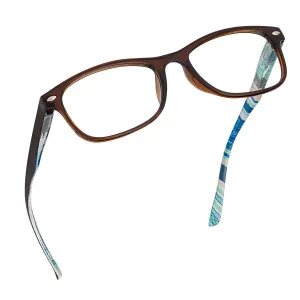 Blue-Light-Blocking-Reading-Glasses-Brown-Blue-2-00-Magnification-Computer-Glasses