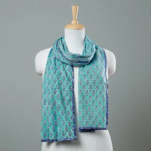 Blue - Sanganeri Block Printed Cotton Stole 24