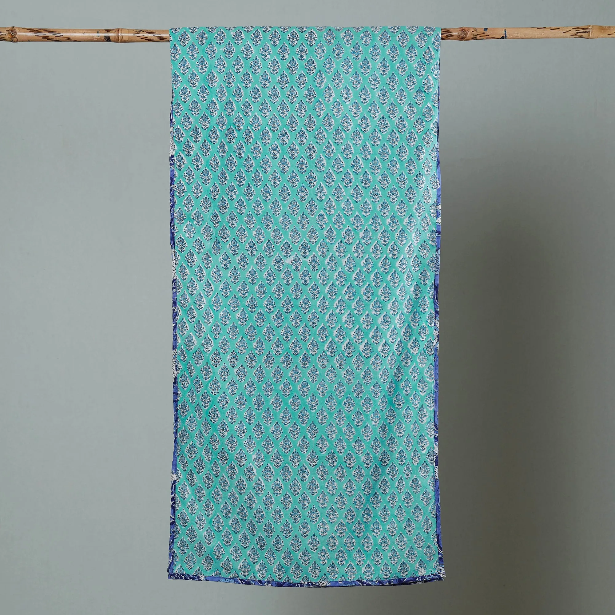 Blue - Sanganeri Block Printed Cotton Stole 24