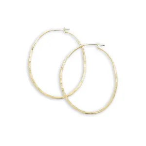 Brass Silver New beginnings oval hoop earrings