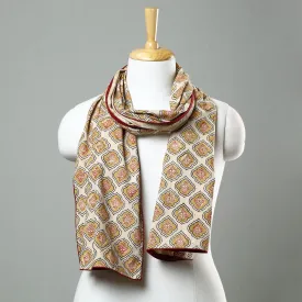 Brown - Kalamkari Block Printed Cotton Stole 02