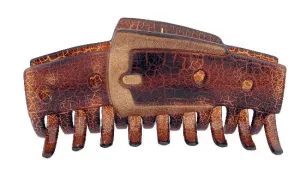 Buckle Crocodile Hair Claw With Gold