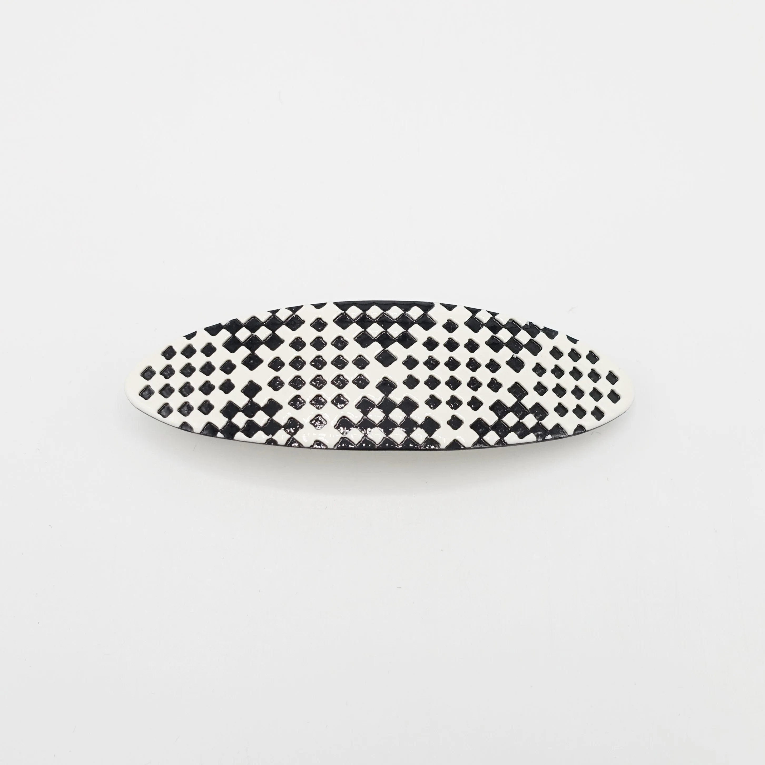 checkered hair barrette, cellulose acetate  French hair barrette