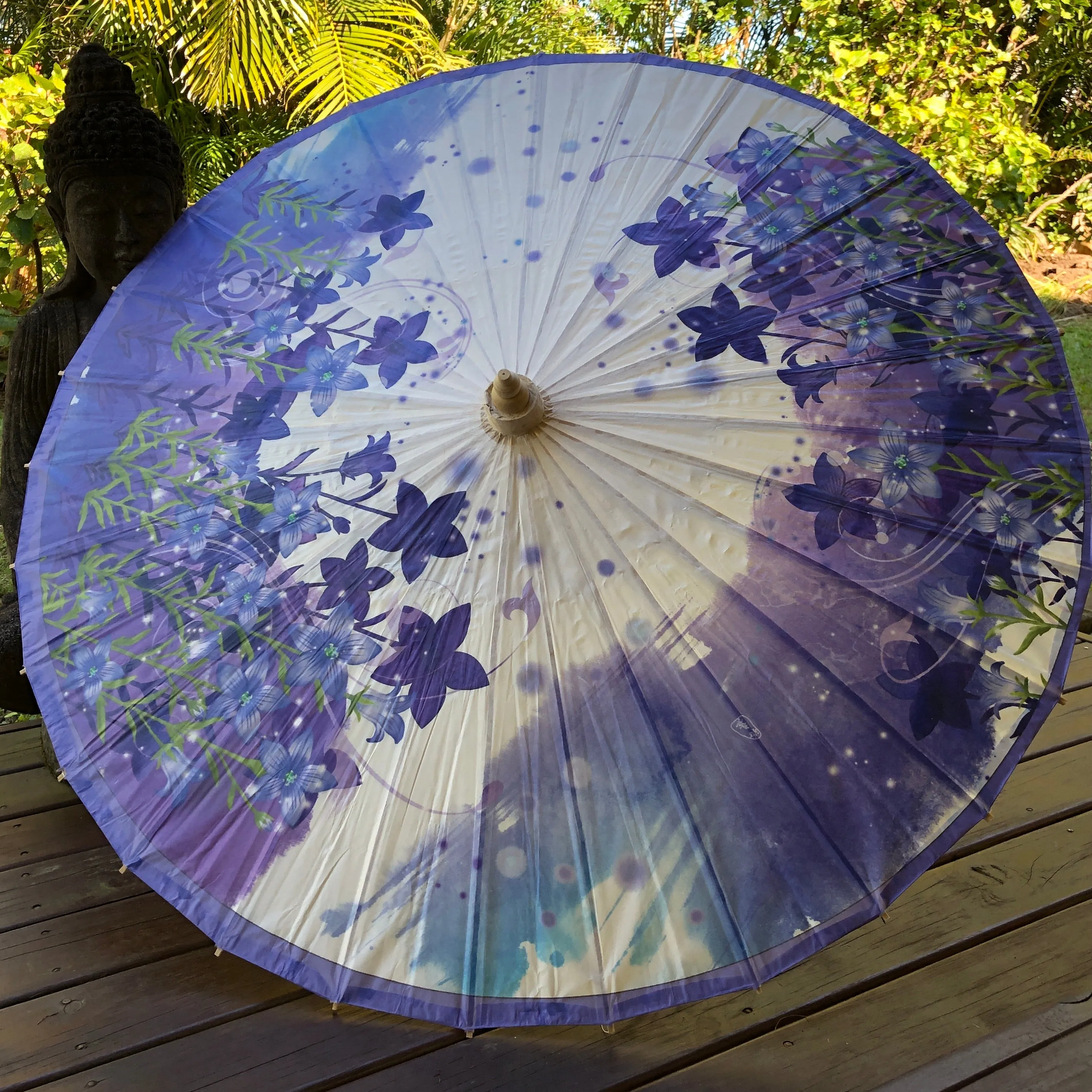 Chinese paper parasol - Indigo flowers