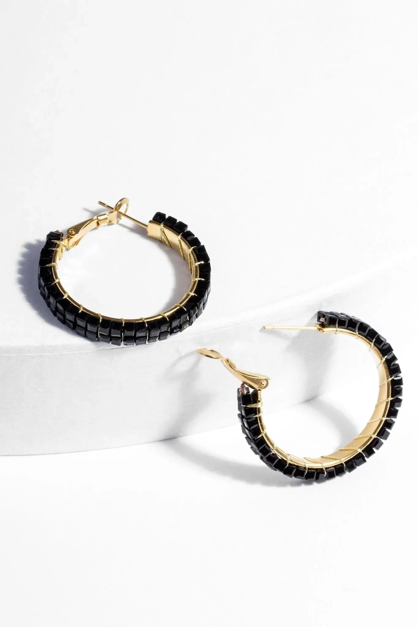 Dainty Beaded Hoop Earrings