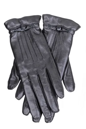 DEMI ISELIN Dark Grey Leather Women Gloves