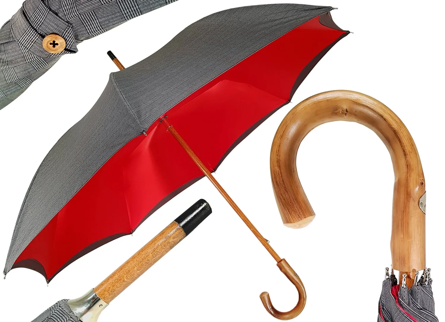 Double Cloth Men's Umbrella - Tartan Design