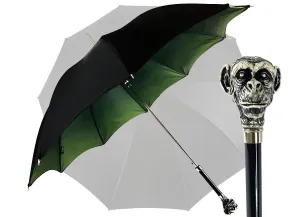 Exclusive umbrella with hand-painted monkey handle