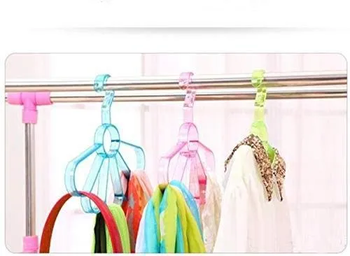 Flower Scarf Belt Hanger Multi-Function Plastic Scarf Hanger 5 Holes Hanging Towel Scarf Tie Necklace Jewelry Saving Space Hangers 1 PC