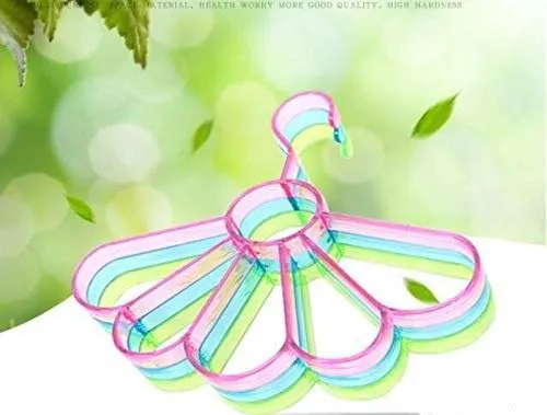 Flower Scarf Belt Hanger Multi-Function Plastic Scarf Hanger 5 Holes Hanging Towel Scarf Tie Necklace Jewelry Saving Space Hangers 1 PC