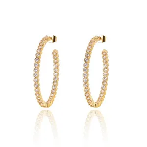 Gold Cubic Zirconia Hoop Earrings