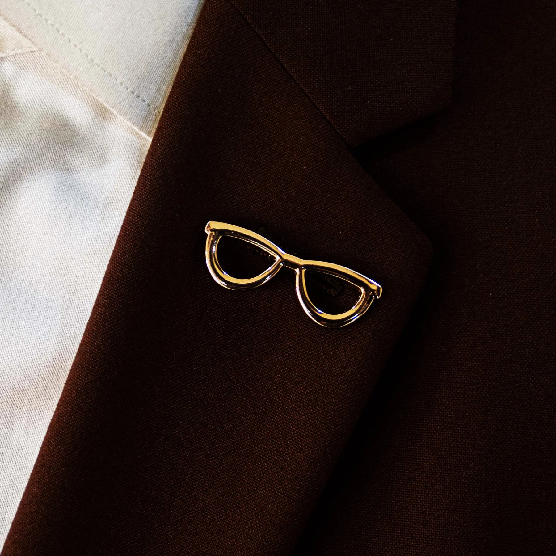 Golden EyeGlasses Lapel Pins