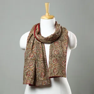 Green - Kalamkari Block Printed Cotton Stole 21