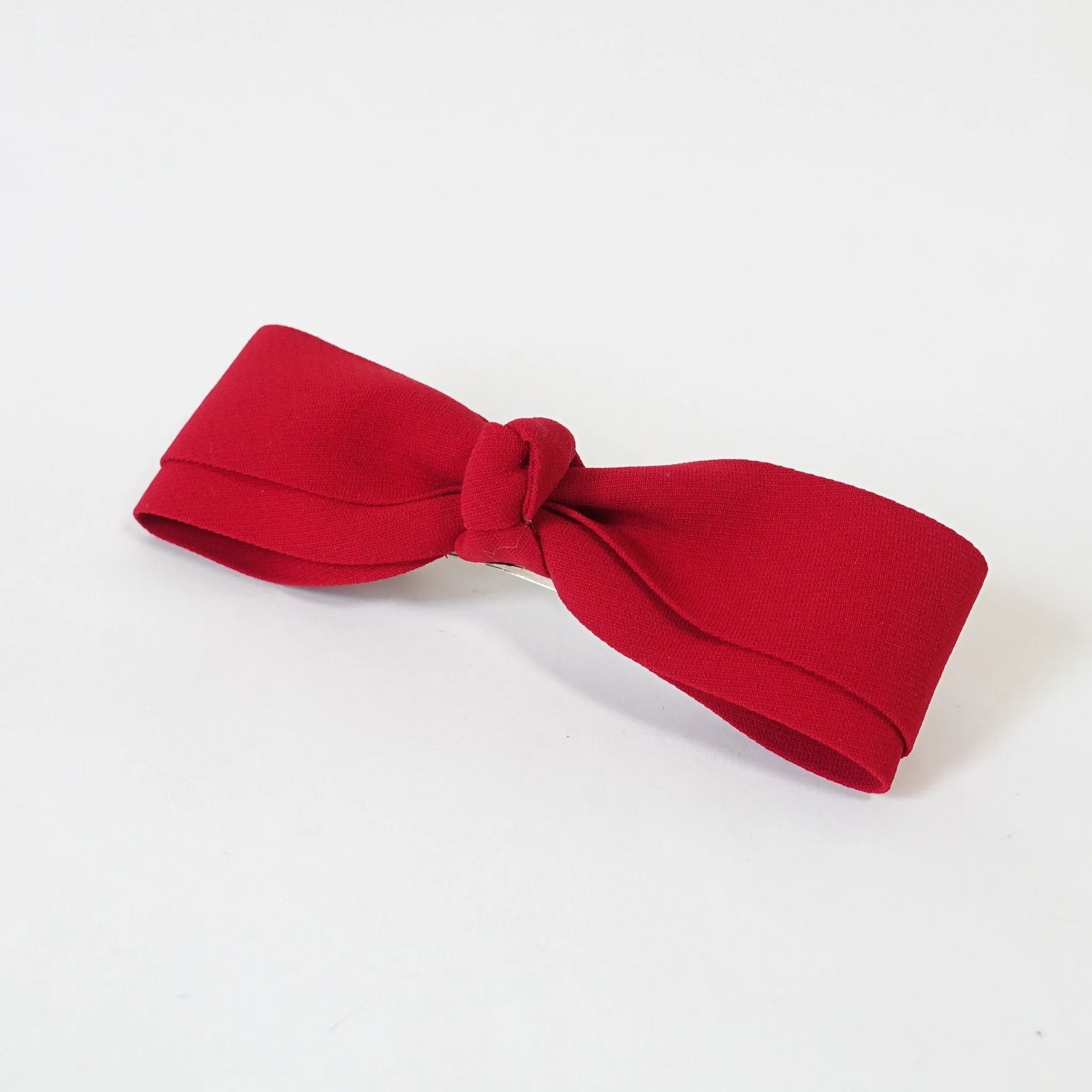 Handmade Solid Color Slim and straight Hair Bow French Hair Barrettes