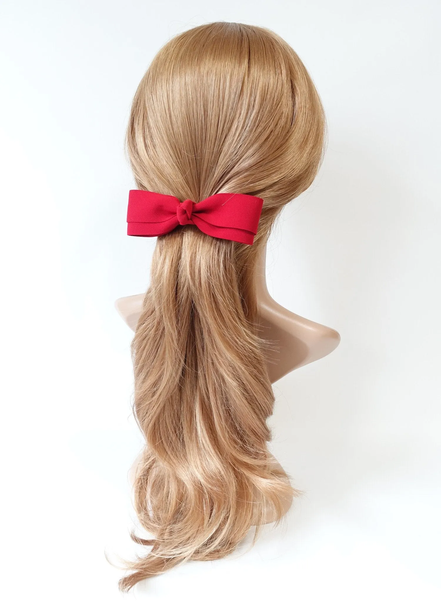 Handmade Solid Color Slim and straight Hair Bow French Hair Barrettes