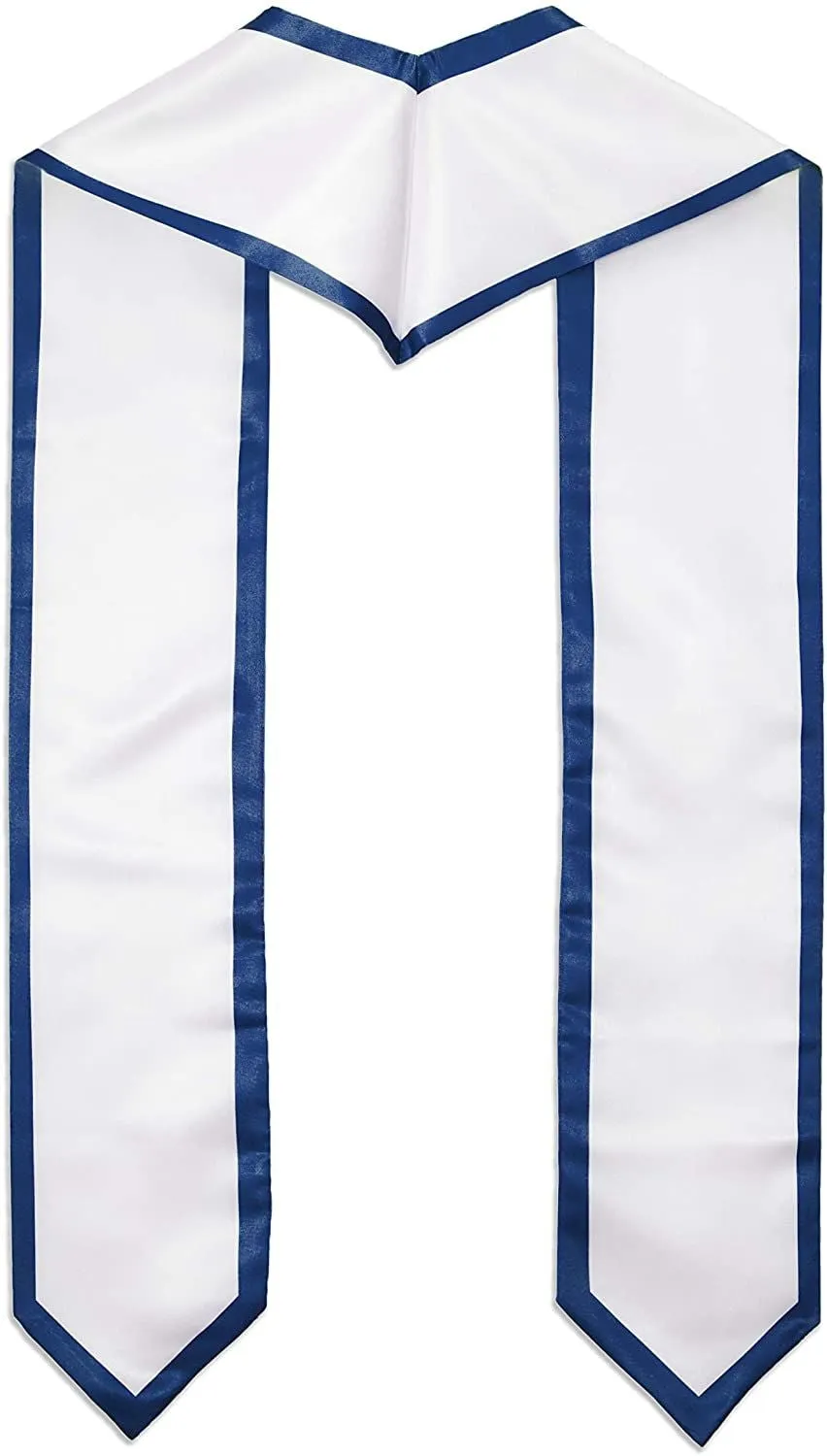 Honors Graduation Stoles for 2023 Graduates, White and Navy Blue Sash (72 In, 2 Pack)