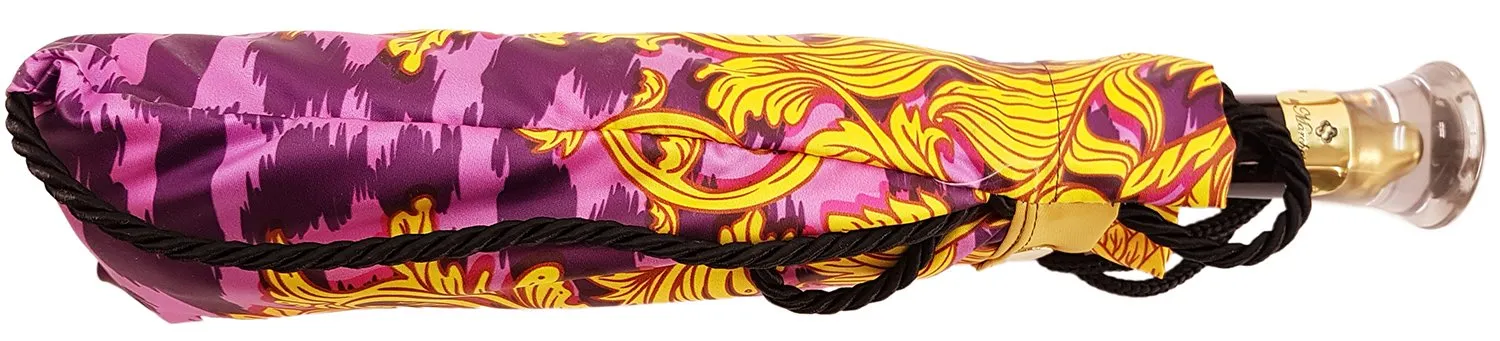 il Marchesato  Yellow and Violet Animalier Women's Folding Umbrella