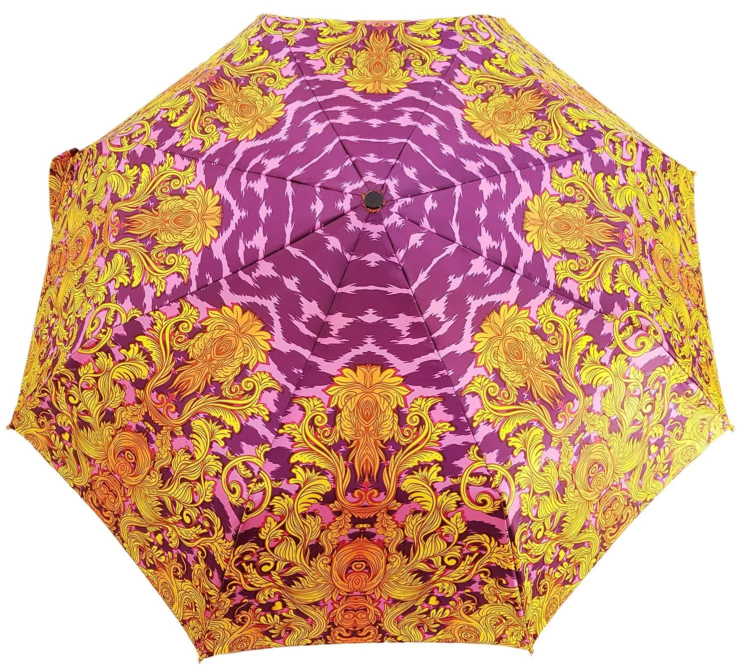 il Marchesato  Yellow and Violet Animalier Women's Folding Umbrella