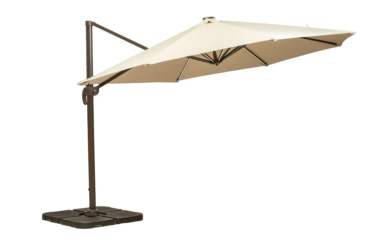 Ivory 3.5m Led Cantilever Parasol- Grey Pole