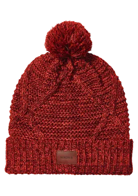 Julian Pom Beanie - Burgundy / Fire