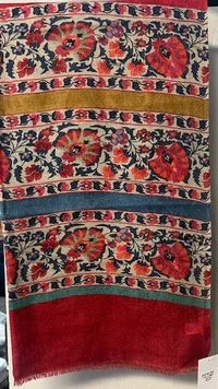 Kashmir Wool Floral Scarf