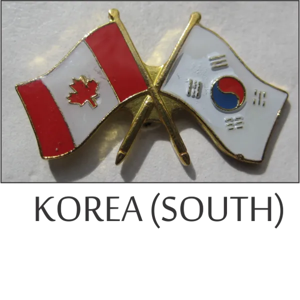 Korea South-Canada Friendship Lapel Pin