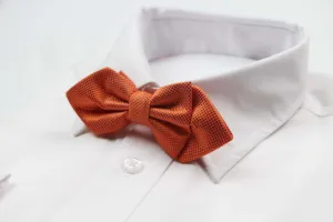 Mens Orange Diamond Shaped Checkered Bow Tie