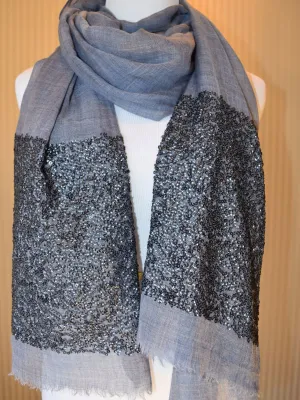 Midnight Grey /Grey Sequins Shawls & Wraps