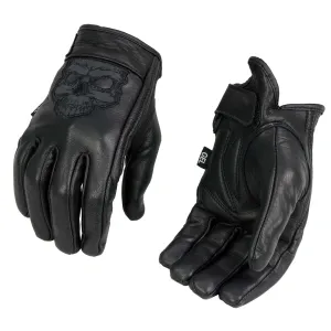 Milwaukee Leather Men's Black Leather ‘Reflective Skull’ Motorcycle