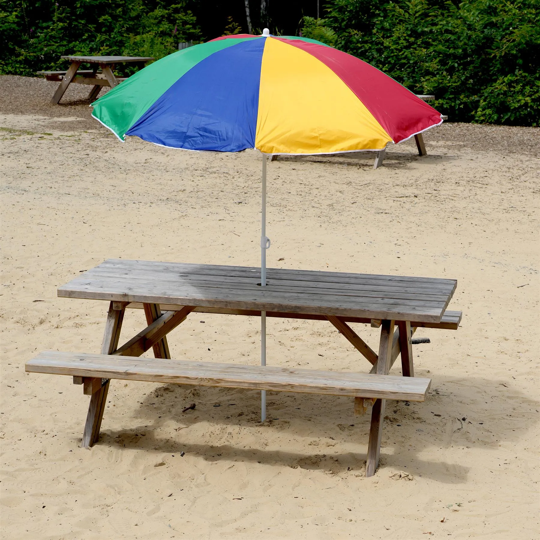 Multi-Coloured Beach Tilting Parasol 1.6M