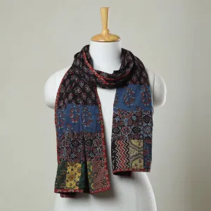 Multicolor - Ajrakh Block Printed Patchwork Cotton Stole 31