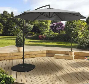 Overhang Parasol 3m Grey