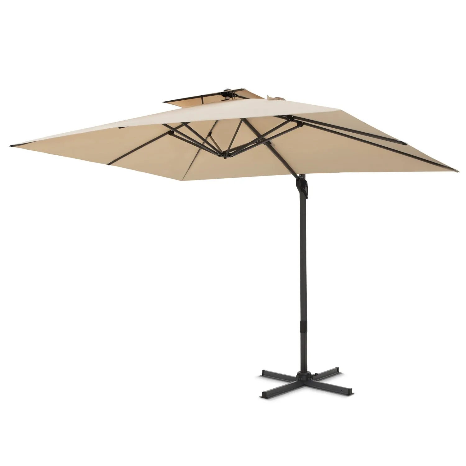 PHI VILLA 10ft Automatic Hydraulic Cantilever Umbrella 360-Degree Outdoor Patio Parasols Umbrellas