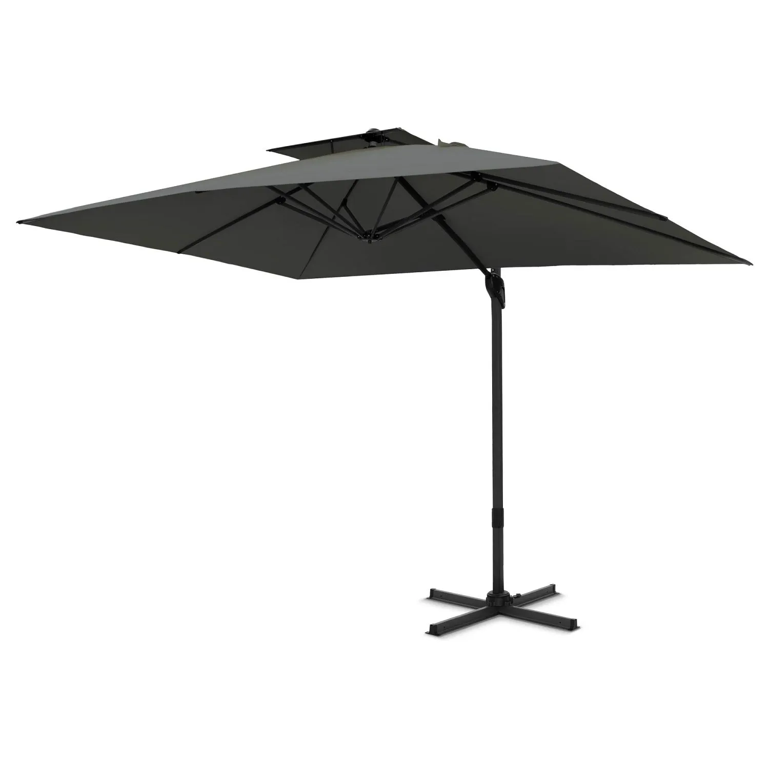 PHI VILLA 10ft Automatic Hydraulic Cantilever Umbrella 360-Degree Outdoor Patio Parasols Umbrellas