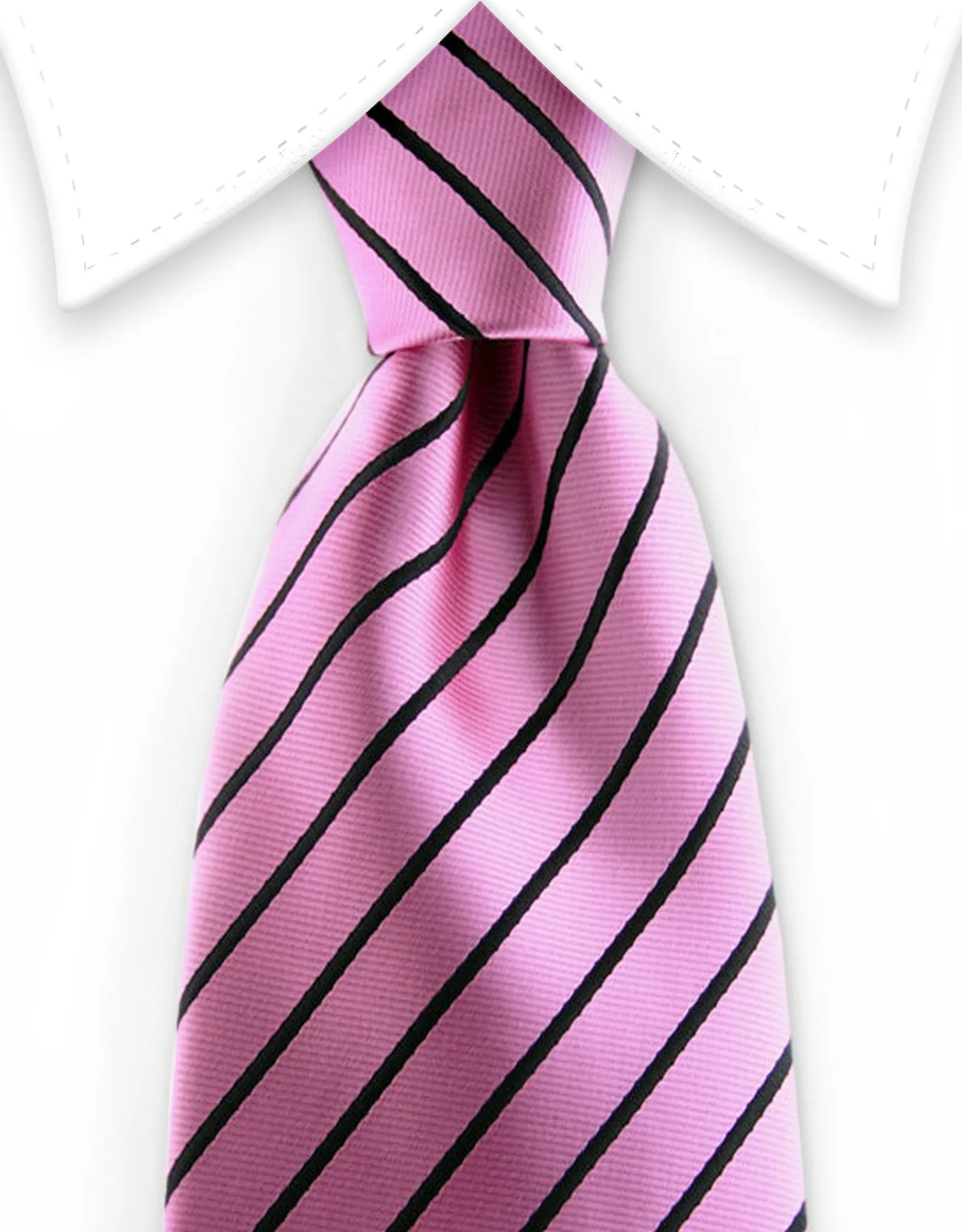 Pink and Black Striped Necktie