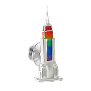 Rainbow Empire State Building Lapel Pin I Jan Leslie