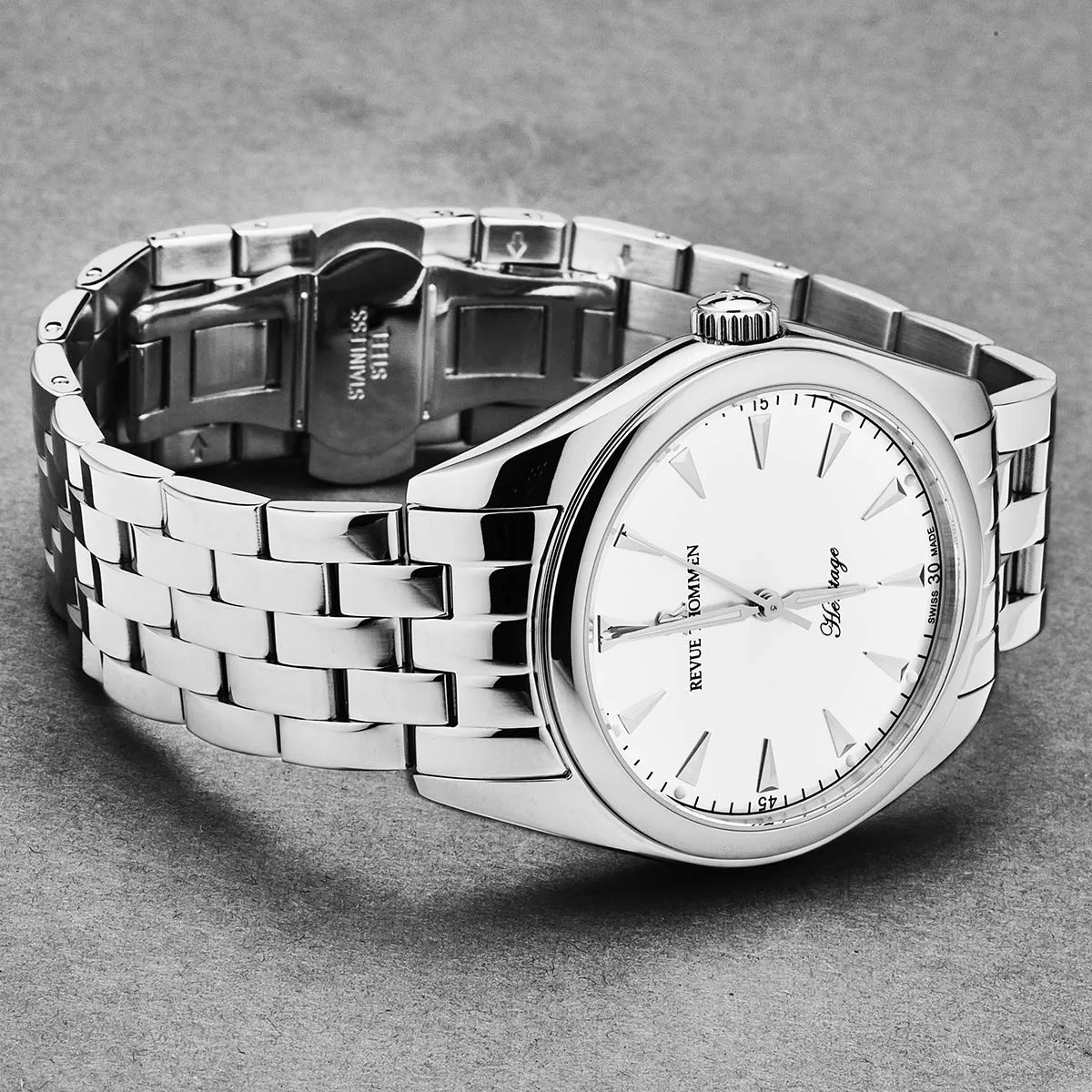 Revue Thommen Men's 'Heritage' Silver Dial Stainless Steel Bracelet Automatic Watch 21010.2133