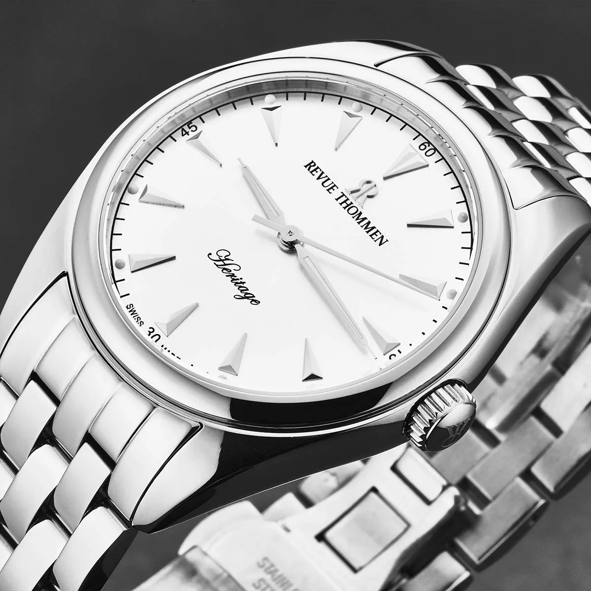 Revue Thommen Men's 'Heritage' Silver Dial Stainless Steel Bracelet Automatic Watch 21010.2133