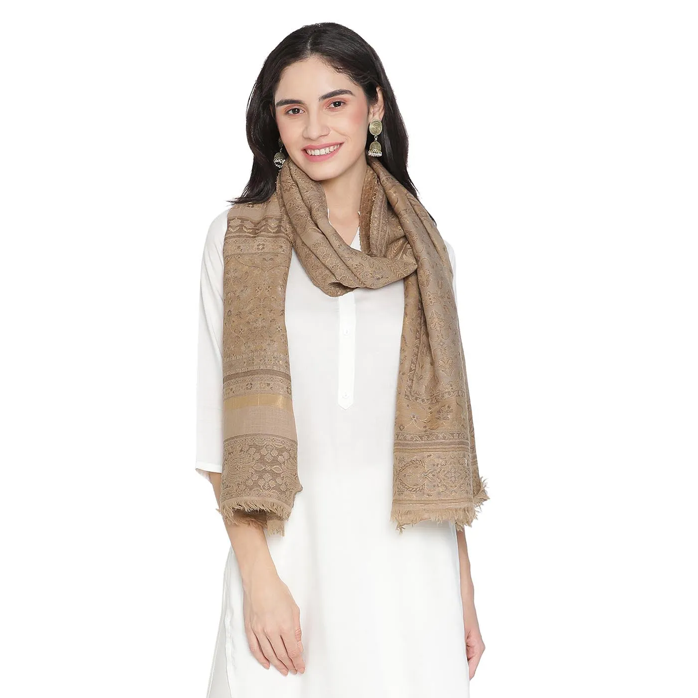 Saatchi Wool & Lurex Jacquard Stole