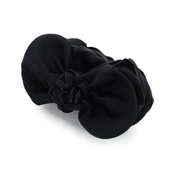 Satin Flower Decorated Multi Layer Bow Hair Claw Clip Women Hair Clamp