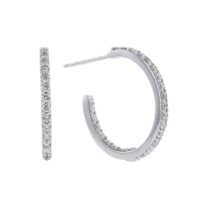 Silver Sedona Diamond Hoop Earrings 1ct