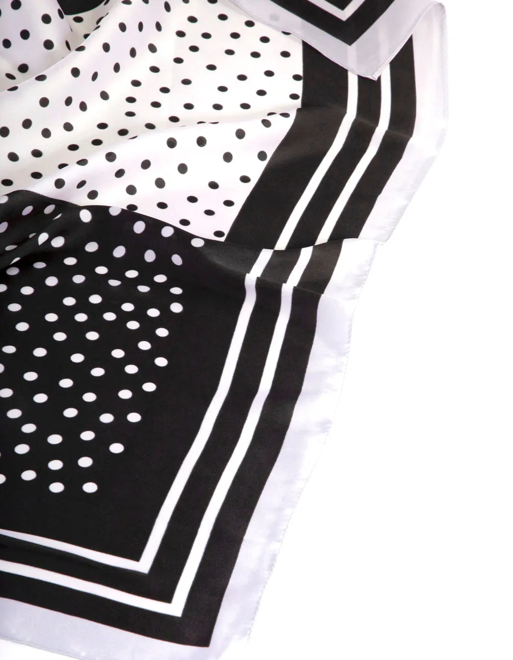 Square Black & White Polka Dot Scarf